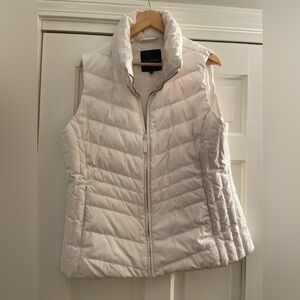 Talbots Women's Cream Quilted Down Vest